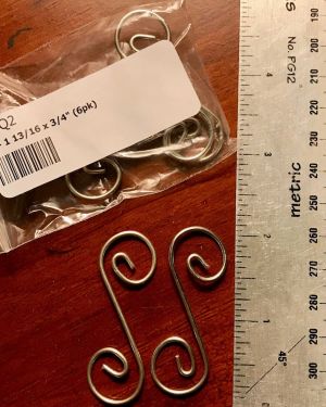 6 pack Metal Curly Q’s 14 gauge 1-13/16 x 3/4″ Curled Tinned copper Wire p/n Q2