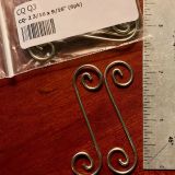 6 pack Metal Curly Q’s 14 gauge 2-3/16 x 9/16″ Curled Tinned copper Wire p/n Q3