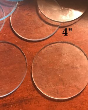 4″ Round Flat GLASS (4 pack) Four Inch Circles Clear Glass – FLAT on Both Sides