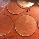 4″ Circles – Round Flat GLASS – Four Inch Circles Clear Glass – FLAT on Both Sides