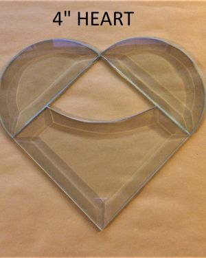 Stained Glass Supplies Bevel SET is a 4 inch Curved Corner Prism Beveled Heart
