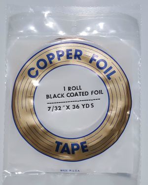 7/32″ Copper Foil Tape BLACK BACK – 36 yards – EDCO
