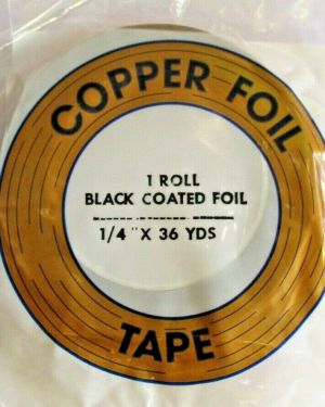 1/4″ Copper Foil Tape BLACK BACK – 36 yards – EDCO