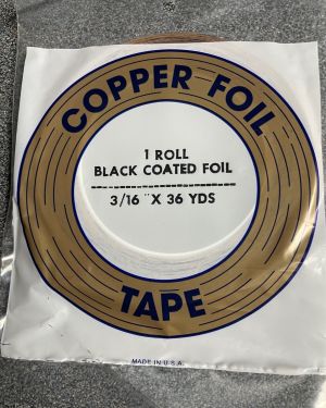 3/16″ Copper Foil Tape BLACK BACK – 36 yards – EDCO