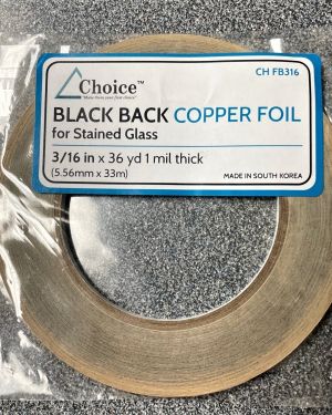 3/16″ Copper Foil Tape BLACK BACK – 36 yards – CHOICE