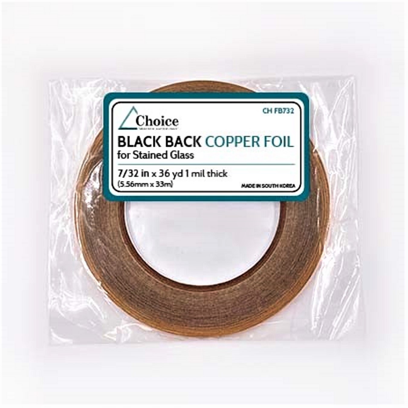 7/32 Copper Foil Tape BLACK BACK - 36 yards - CHOICE