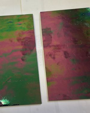 BLACK IRIDESCENT Solid p/n GLS K1009IR STAINED GLASS 2 sheets each 6 x 8 inch
