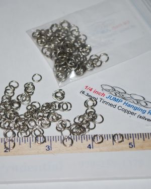 TINY Jump Rings – 1/4″ (100 pack) Tinned Copper 18 Gauge